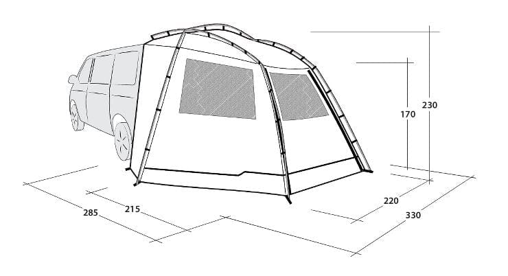 Outwell Woodcrest Vehicle Awning 3D plan