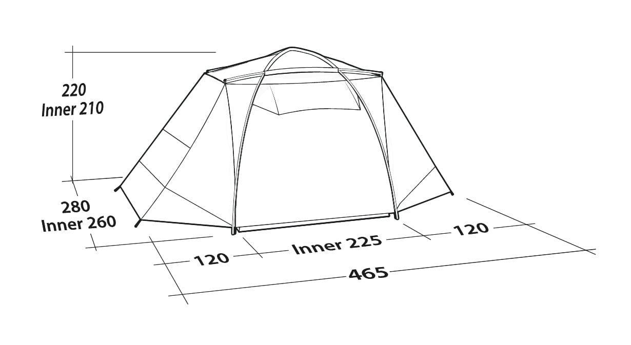 Robens Cobra Stone 5 Berth Dome Tent 3D plan