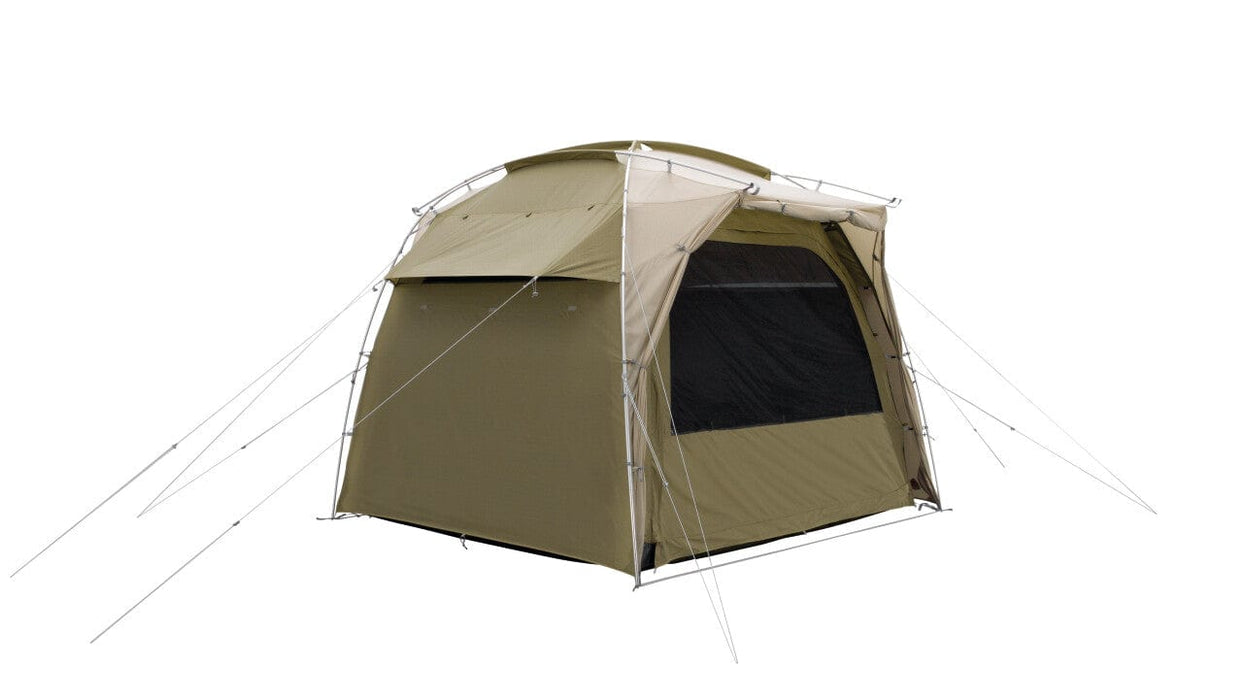 Robens Cobra Stone 5 Berth Dome Tent external showing door rolled up