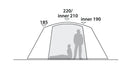 Robens Cobra Stone 5 Berth Dome Tent side plan